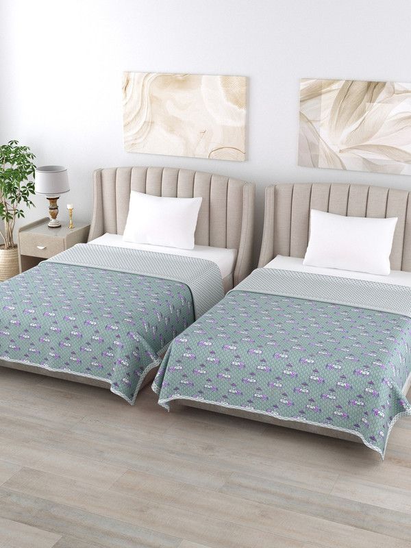 Home Fresh 3D Printed Single Dohar for AC Room  (Cotton, Multicolor)