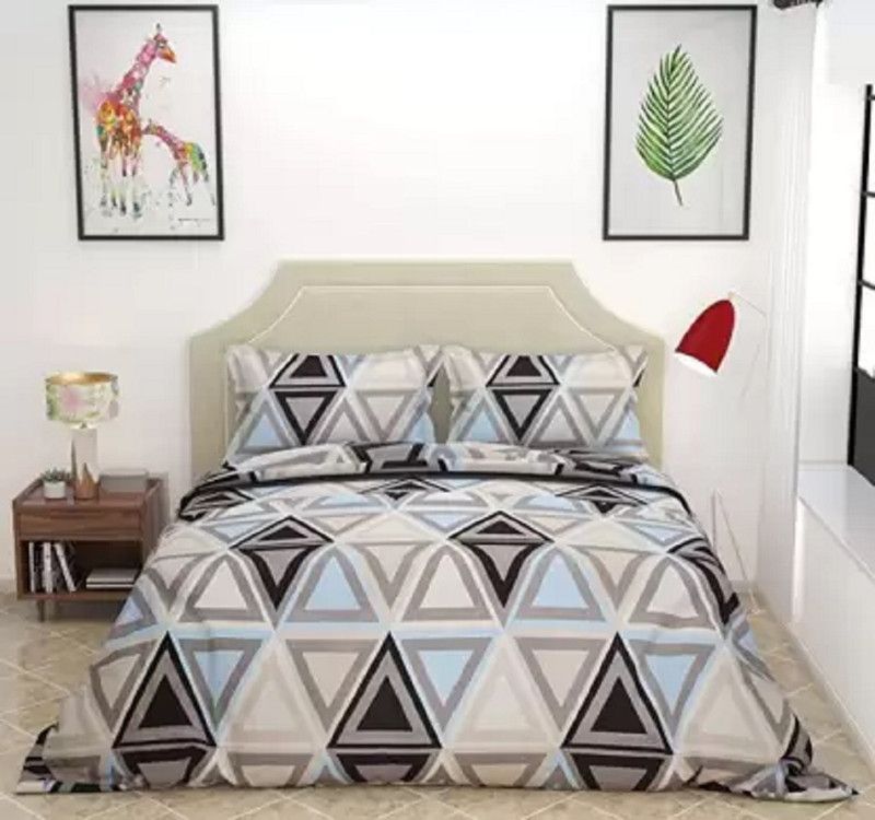 TURIYA Queen Polycotton Duvet Cover  (Grey)