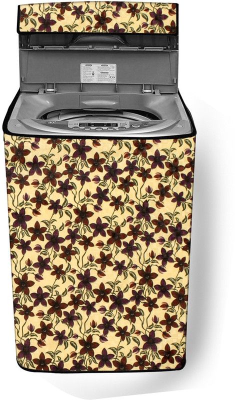 Stylista Top Loading Washing Machine Cover  (Width: 60 cm, Brown, Black)