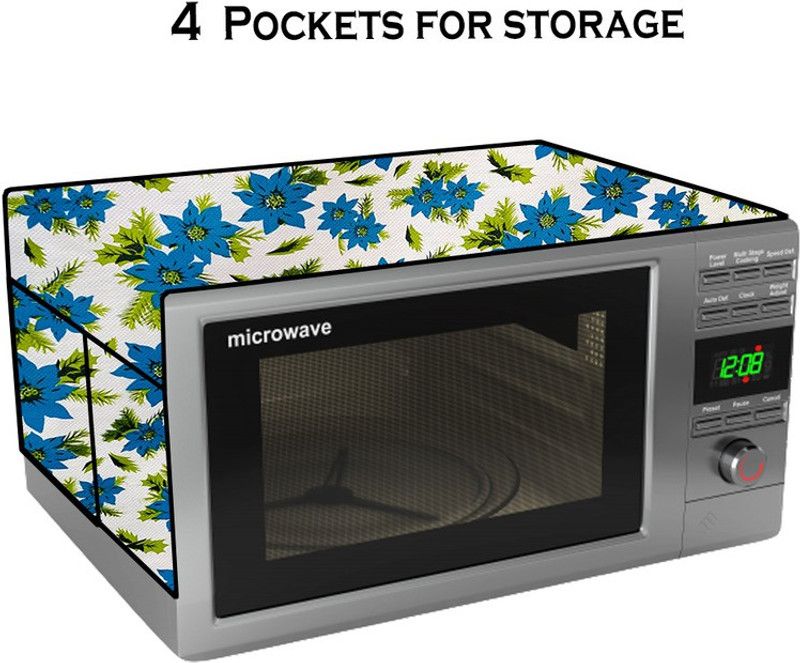 KVAR Microwave Oven Cover  (Width: 53 cm, Green, Blue)