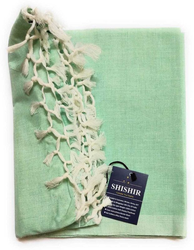 Shishir Solid Single AC Blanket for AC Room  (Cotton, Torquoise)