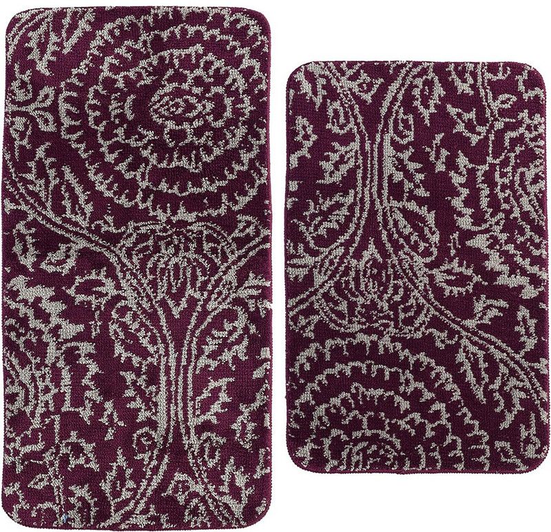 Saral Home Microfiber Bathroom Mat  (Purple, Large, Pack of 2)