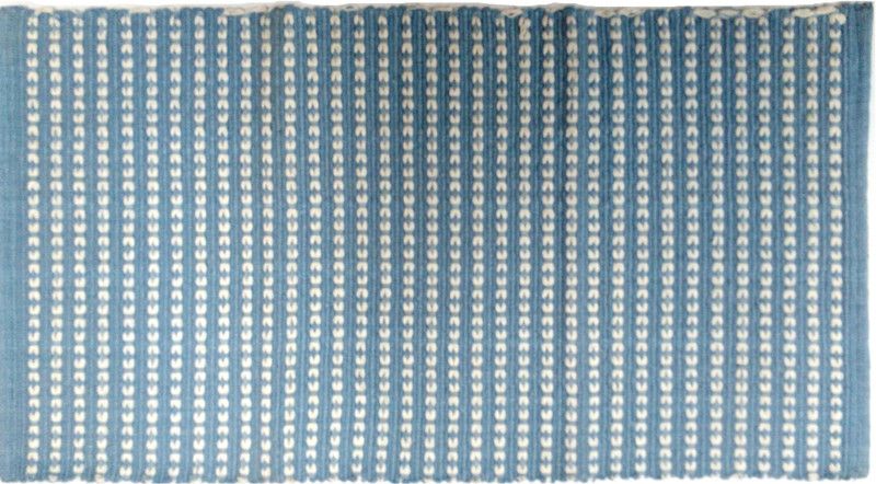 RADRUGS Light Blue Cotton Dhurrie  (60 cm, X 120 cm, Rectangle)
