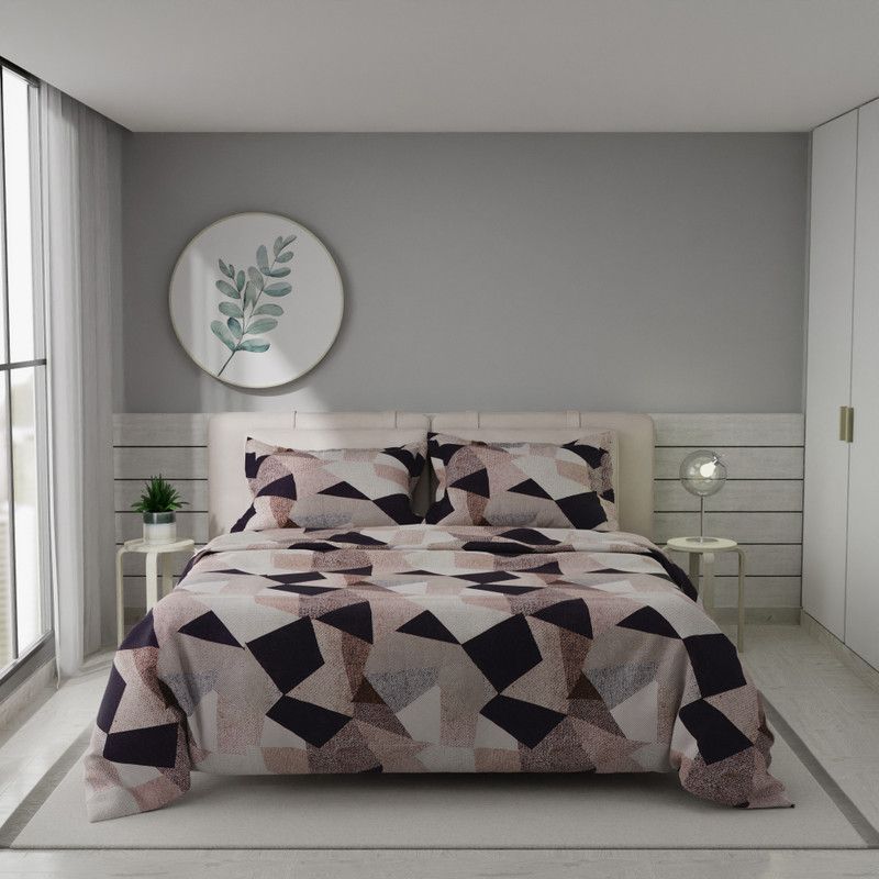 stoa paris Printed King Comforter for Mild Winter  (Polyester, Beige)