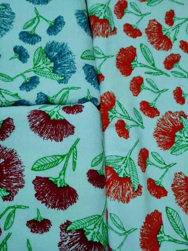autum Orange, Red, Blue Terry Table Linen Set