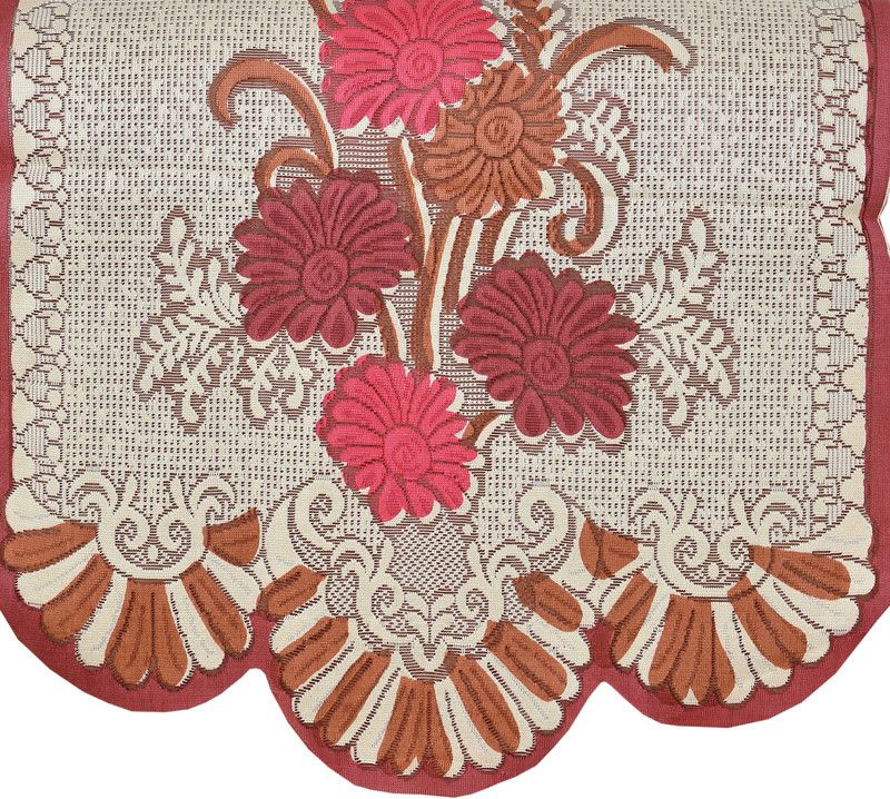 Bigger Fish Polycotton Floral Sofa Cover  (Maroon Pack of 10)