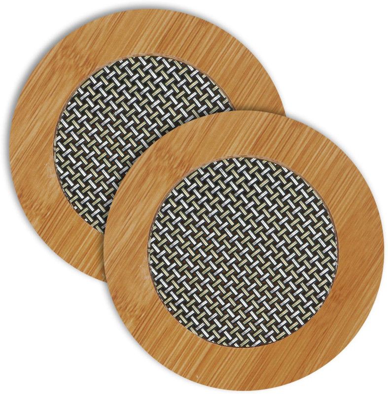 HOKiPO Round Bamboo Coaster Set  (Pack of 2)