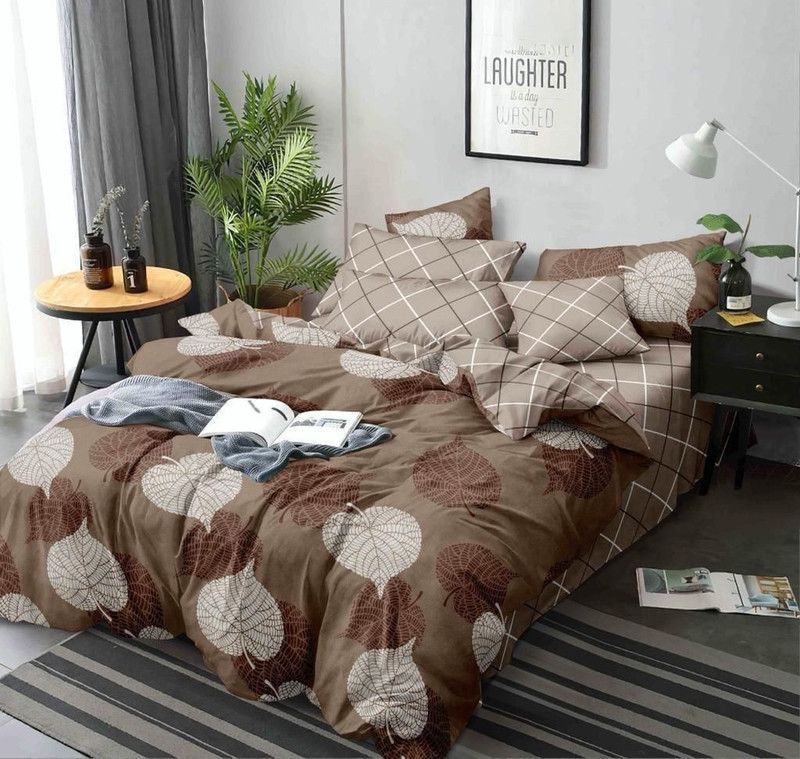 NSTEXTILE 220 TC Cotton Double Floral Flat Bedsheet  (Pack of 1, Brown)