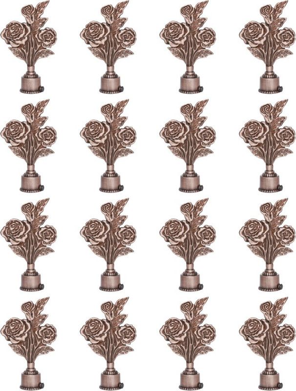 Harold Brown Curtain Knobs, Rod Rail Bracket Metal  (Pack of 16)