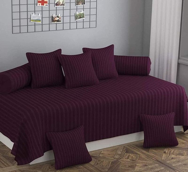 aashiyana sajona Satin Striped Diwan Set  (Purple)