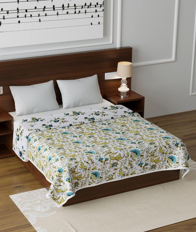 TrueYarns Floral Double Dohar for Mild Winter  (Cotton, Multicolor (flora))