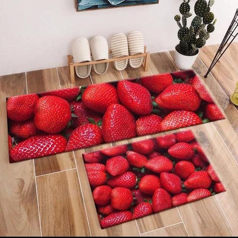 KAPRIDO Velvet Floor Mat  (Red, Medium)
