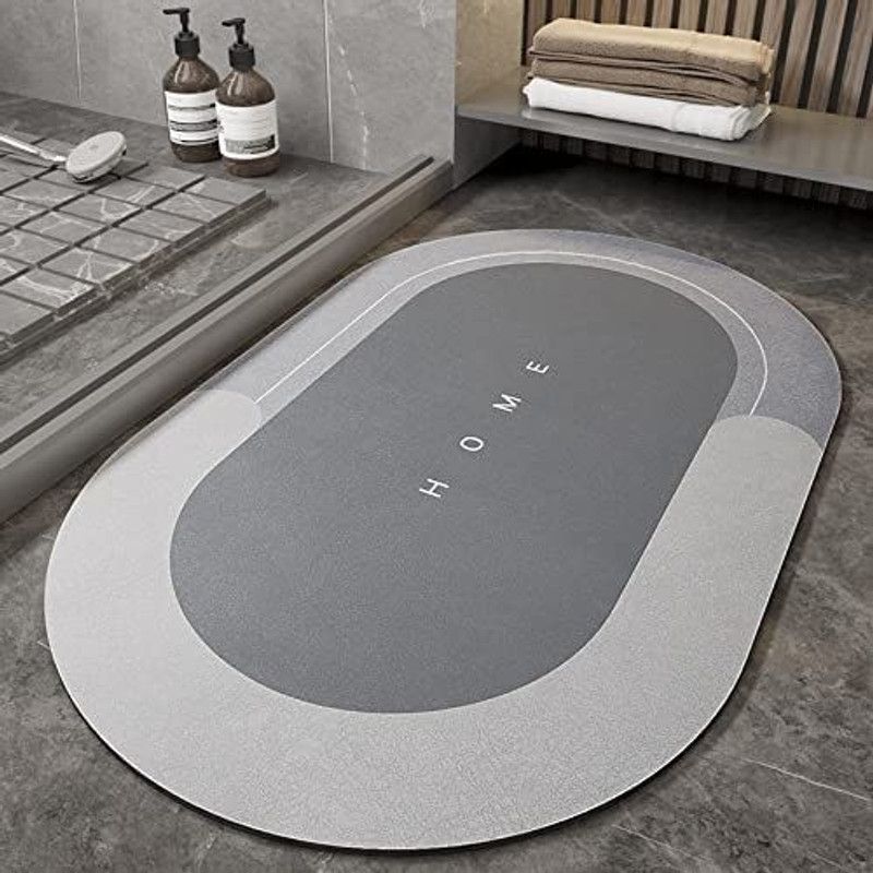 Nylon Bathroom Mat  (Black, Large)