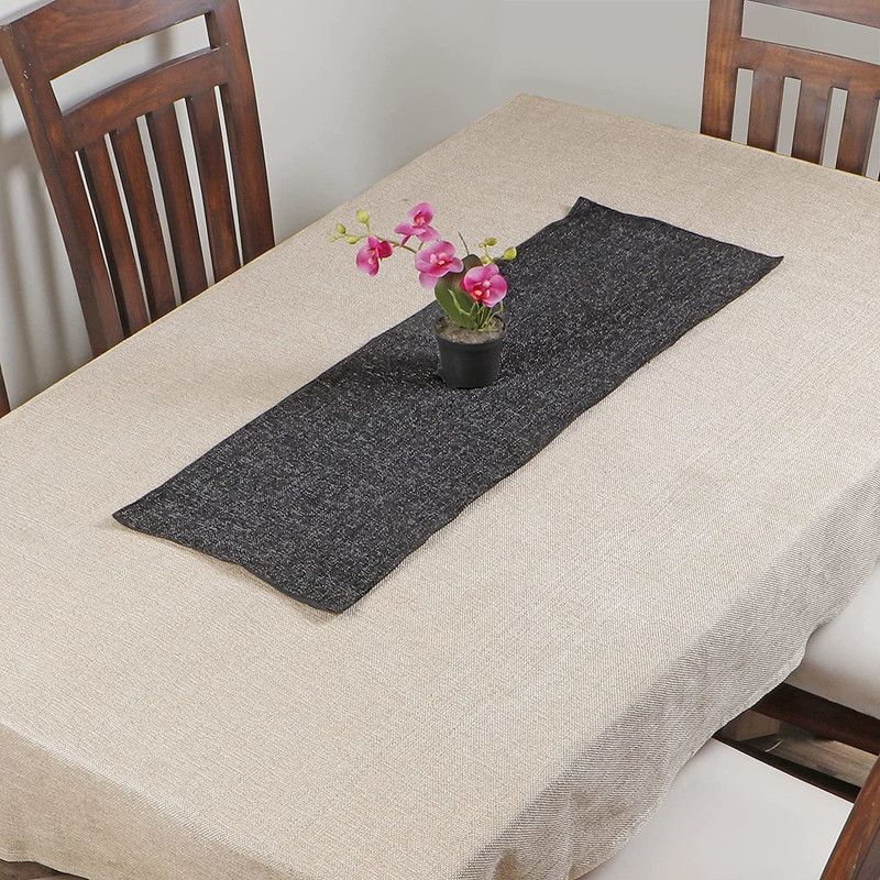 HOKiPO Grey 91 cm Table Runner  (Cotton)