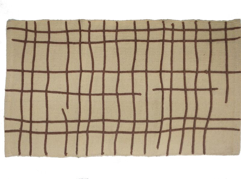 RADRUGS Beige Chenille Dhurrie  (60 cm, X 120 cm, Rectangle)