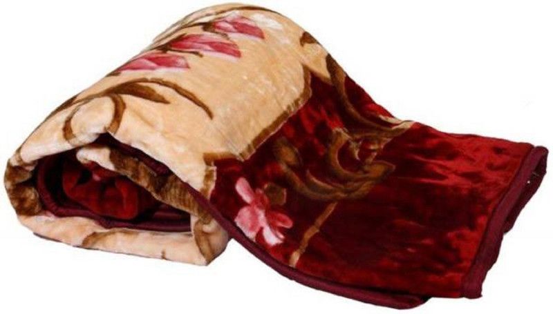 GKM Floral Double Mink Blanket for Heavy Winter  (Polyester, Multicolor)