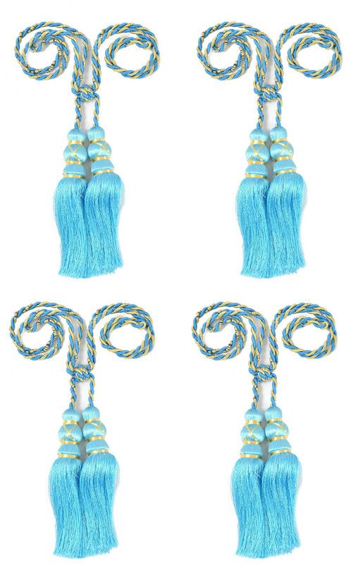 Homefab India Blue Tassels  (Pack of 4)