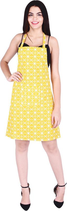 Tolexo Cotton Home Use Apron - Free Size  (Yellow, Single Piece)