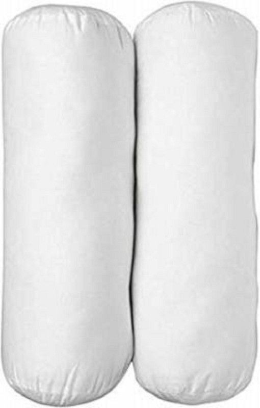 GKM Polyester Fibre Solid Bolster Pack of 2  (White)