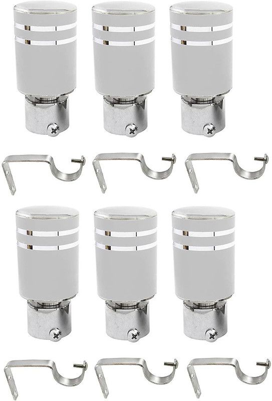 MADHULI Silver Rod Rail Bracket Metal  (Pack of 6)