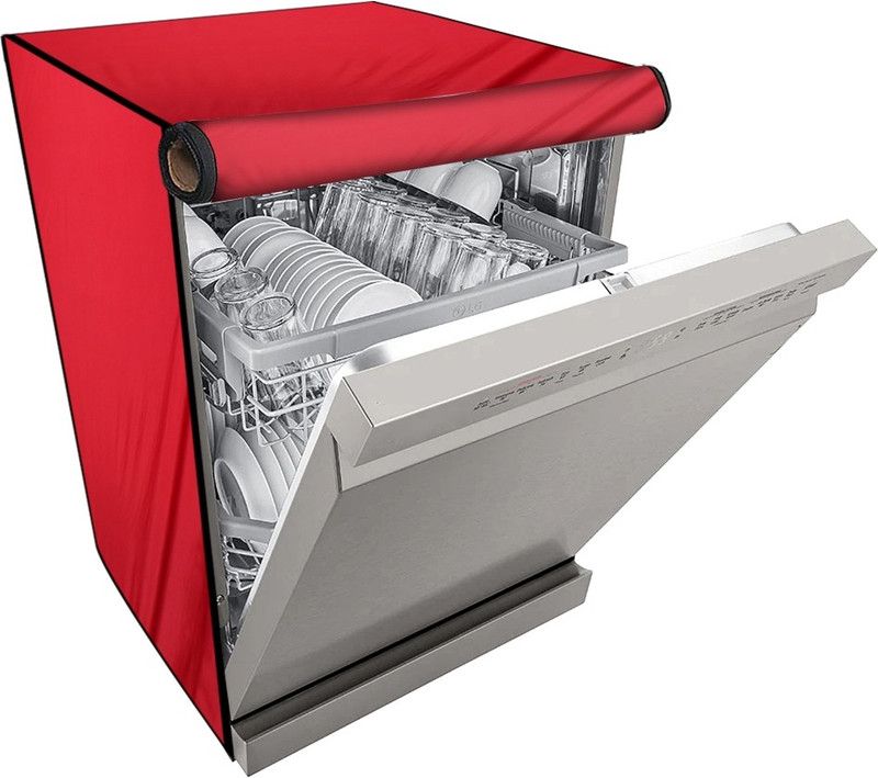 Stylista Dishwasher Cover  (Width: 61 cm, Red)