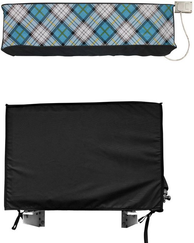 KingMatters Air Conditioner Cover  (Width: 118 cm, Horizon, Blue)