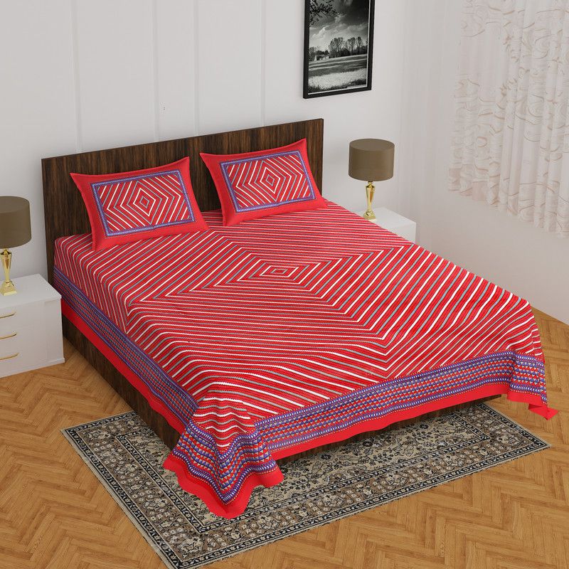 NSPR 180 TC Cotton Queen Floral Flat Bedsheet  (Pack of 1, Multicolor)