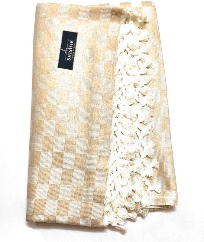 Shishir Checkered Queen AC Blanket for AC Room  (Cotton, Beige)