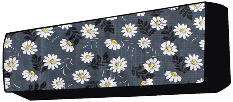 Fabrious Air Conditioner Cover  (Width: 81 cm, White, Grey)