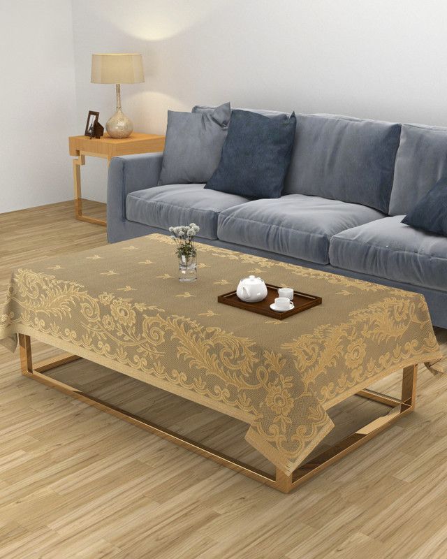 MHF Abstract 8 Seater Table Cover  (Beige, Polyester)
