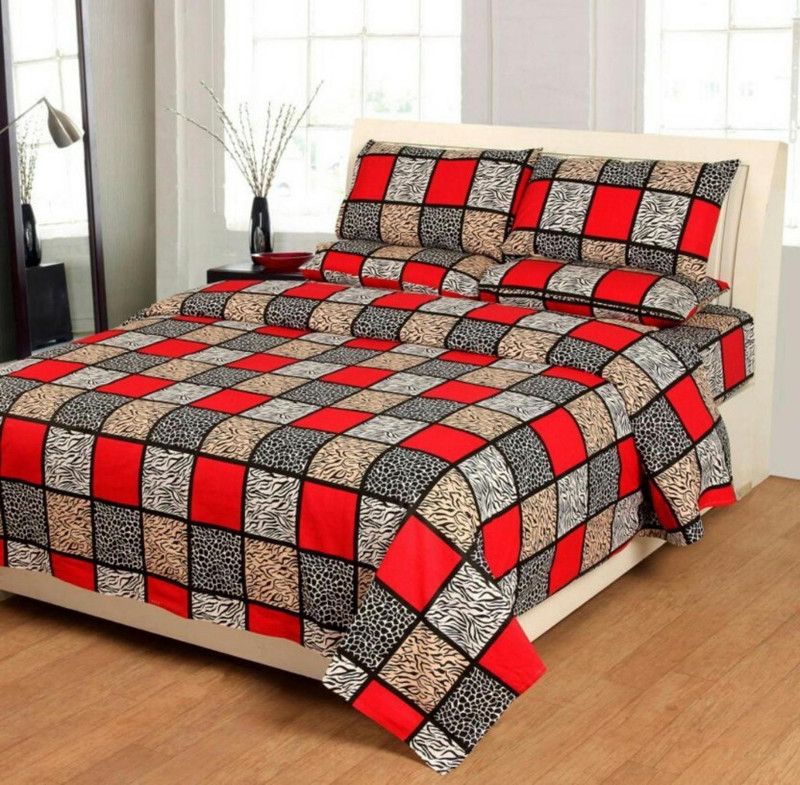 Regal Trendz 104 TC Polycotton Double Abstract Flat Bedsheet  (Pack of 1, Multicolor)