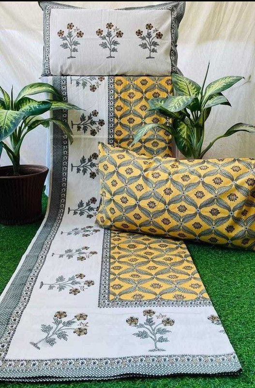 250 TC Cotton Double King Motifs Bedsheet  (Pack of 1, Design10)