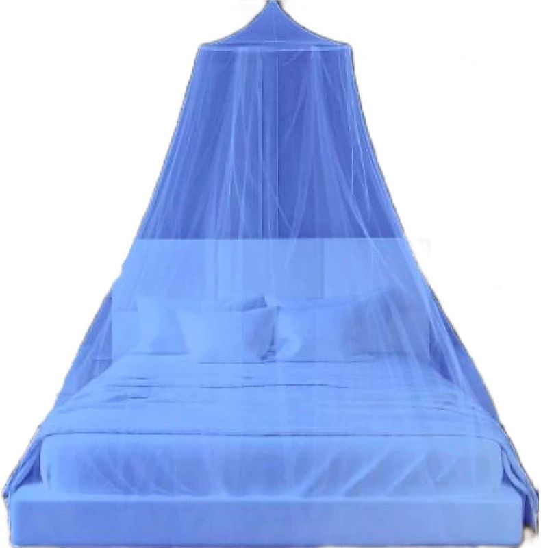 bhoomi export Polyester Adults Washable NET Mosquito Net  (Blue, Ceiling Hung)