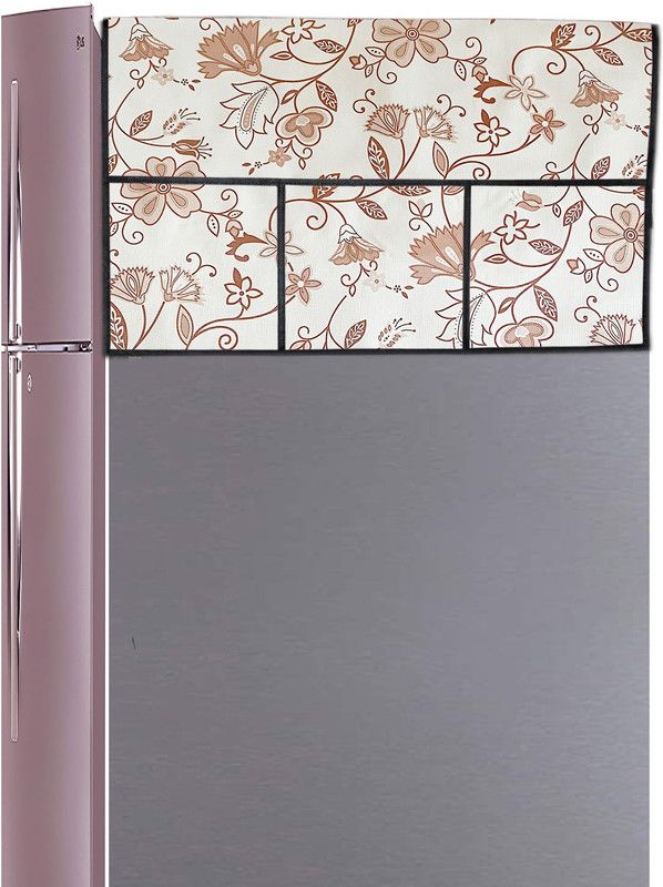 JM Homefurnishings Refrigerator Cover  (Width: 57 cm, Tumbleweed, Apricot)