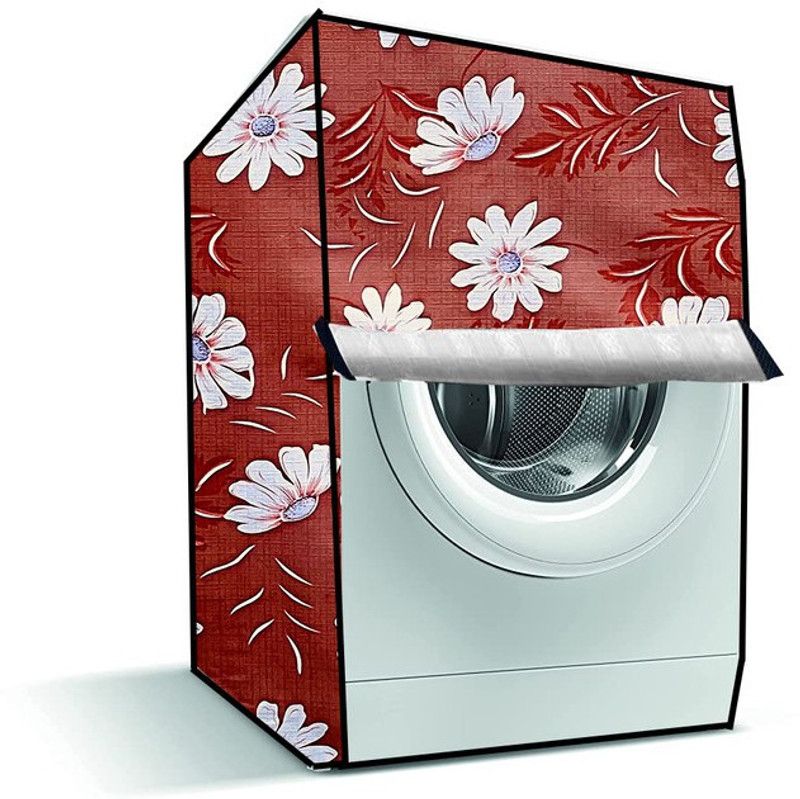 Delideal Front Loading Washing Machine Cover  (Width: 59 cm, Brown, White)