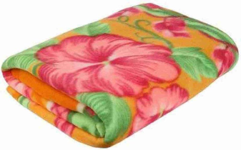 RTC Floral Single Fleece Blanket for AC Room  (Polyester, Multicolor)