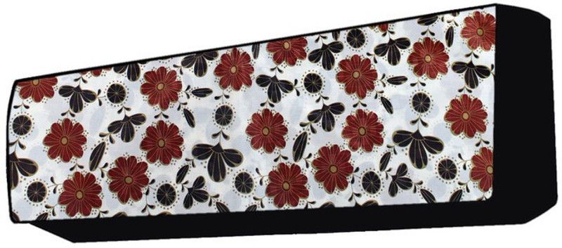 Fabrious Air Conditioner Cover  (Width: 89 cm, White, Red)