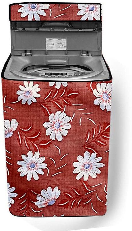 JM Homefurnishings Top Loading Washing Machine Cover  (Width: 58 cm, Brown, White)