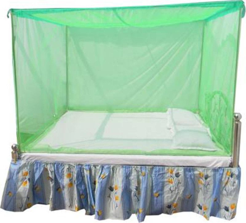 WebDealz Nylon Adults Washable Double bed Mosquito Net Mosquito Net  (Light Green, Bed Box)
