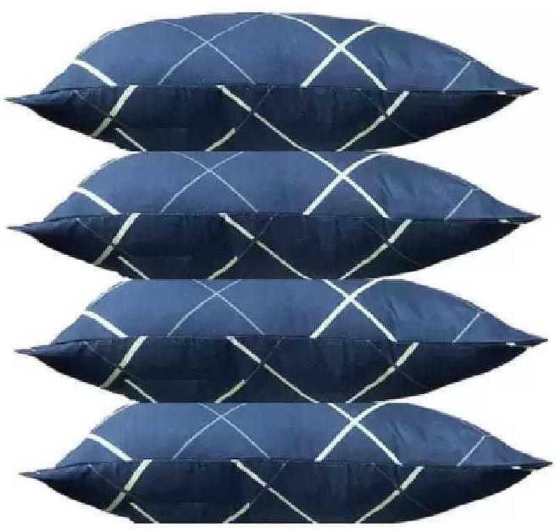 SIDDHI VINAYAK Cotton Stripes Sleeping Pillow Pack of 3  (Dark Blue)