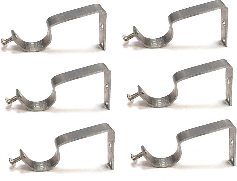 FapBadri ® Silver Rod Rail Bracket Metal  (Pack of 6)