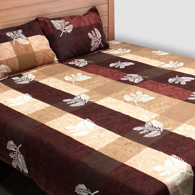 Polycotton Double Bedsheet  (Pack of 1, cream)