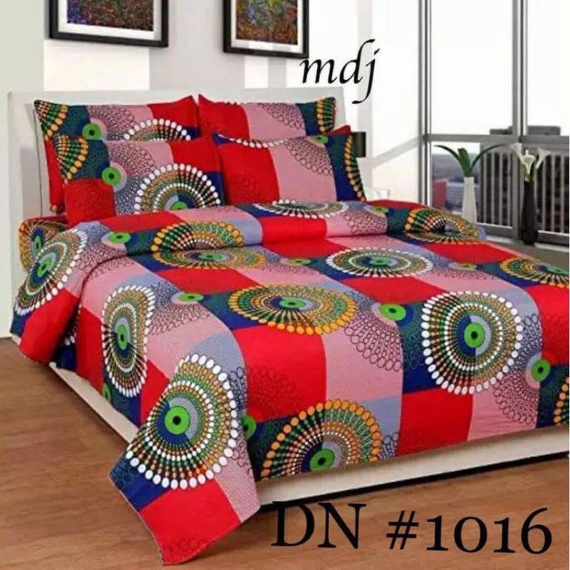 Twinkle Star's 280 TC Microfiber Double Printed Flat Bedsheet  (Pack of 1, Black)