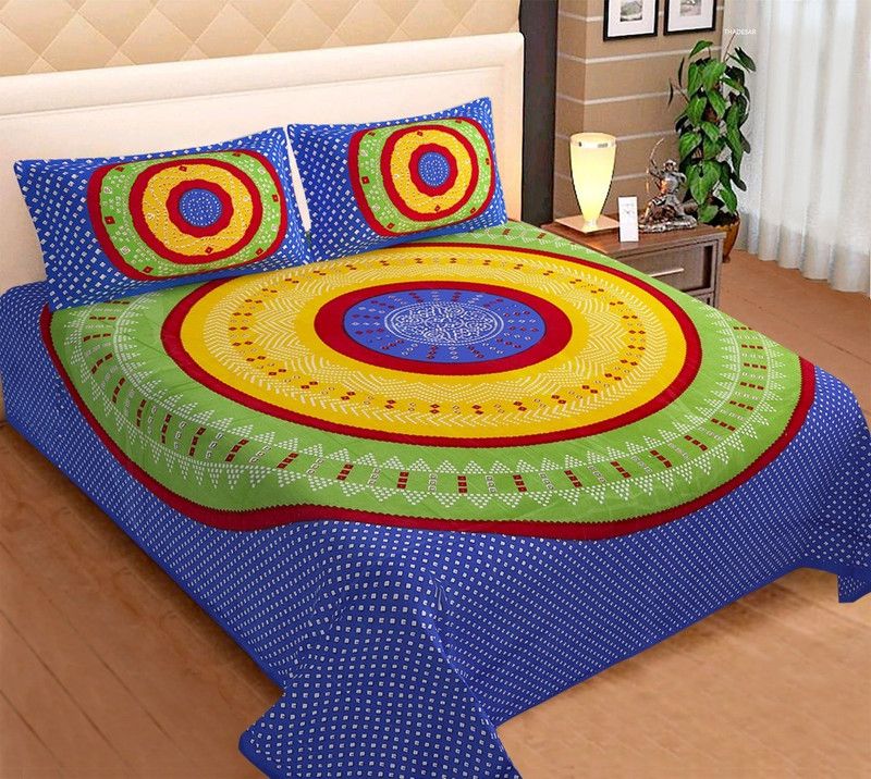 250 TC Cotton Double Printed Bedsheet  (Pack of 1, multicolor)