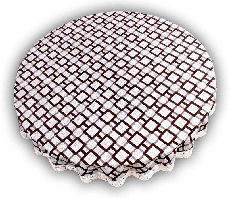 FORMONIK Checkered 6 Seater Table Cover  (Grey, PVC)