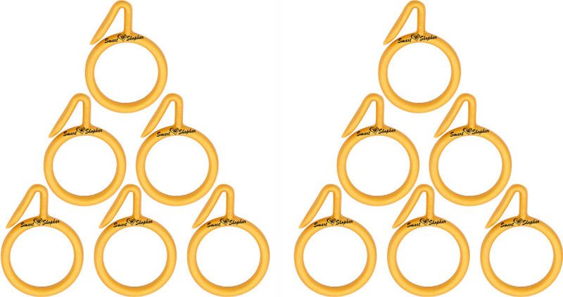 Smart Shophar SHA60CR-NEMA-YL1.5-P12 (Pack Of 12) 1.5 Inches Nemani Curtain Ring, Hook  (Yellow)