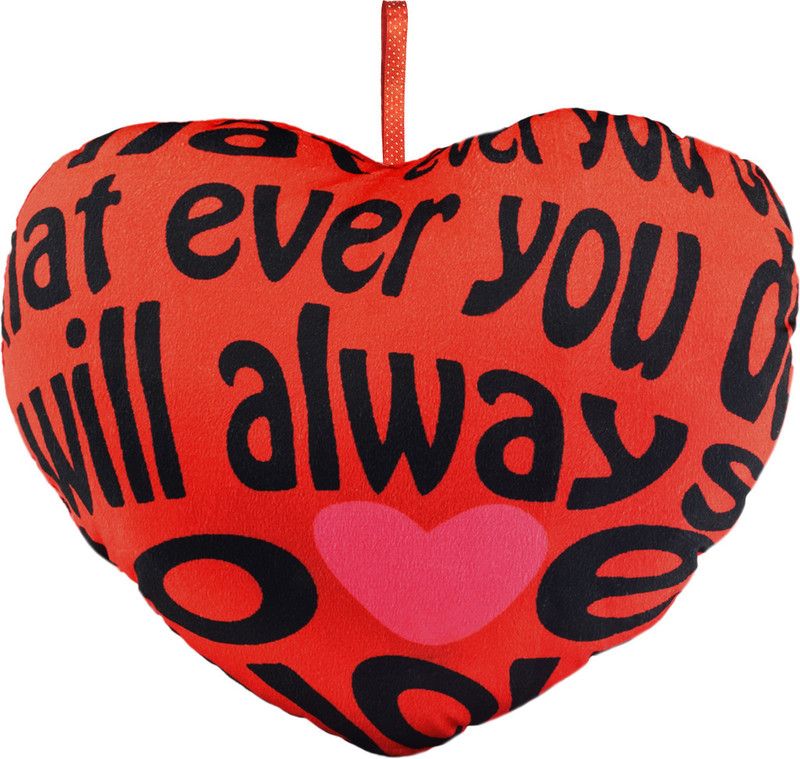 ULTRA Polyester Fibre Quotes Cushion Pack of 1  (Red)