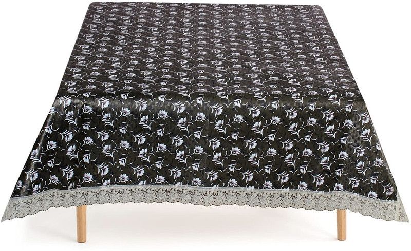 Fabrious Printed 2 Seater Table Cover  (White, Gray, PVC)