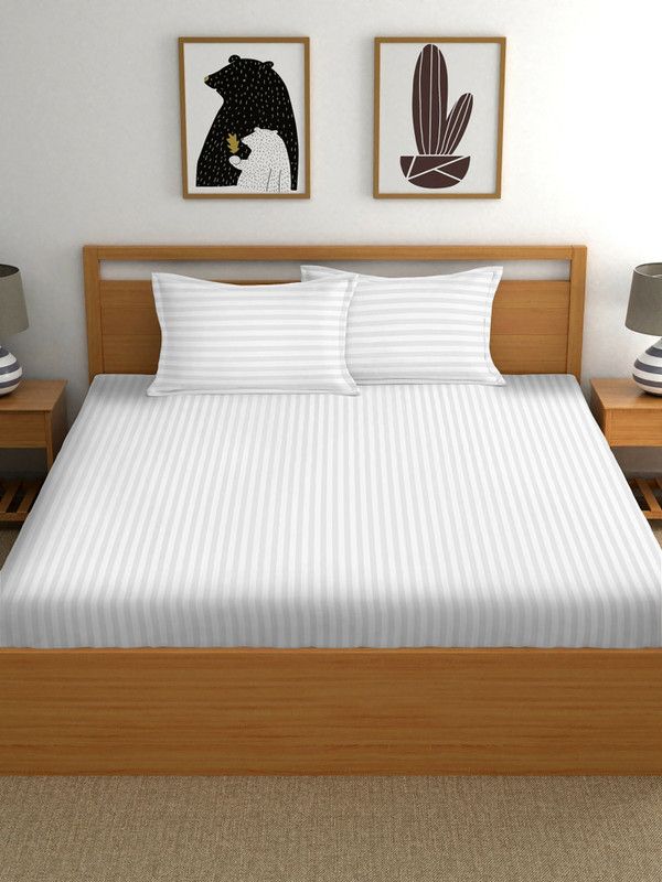 Tdot Creations 260 TC Microfiber Double Floral Fitted (Elastic) Bedsheet  (Pack of 1, Multicolor)