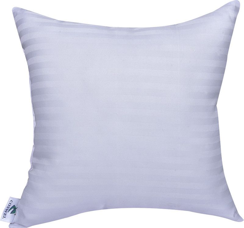 coswel Polyester Fibre Stripes Cushion Pack of 5  (White)
